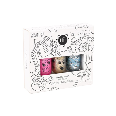 Nailmatic Kids - Set of 3 nail polishes – Fairy: Luna, Aurora, and Pinky