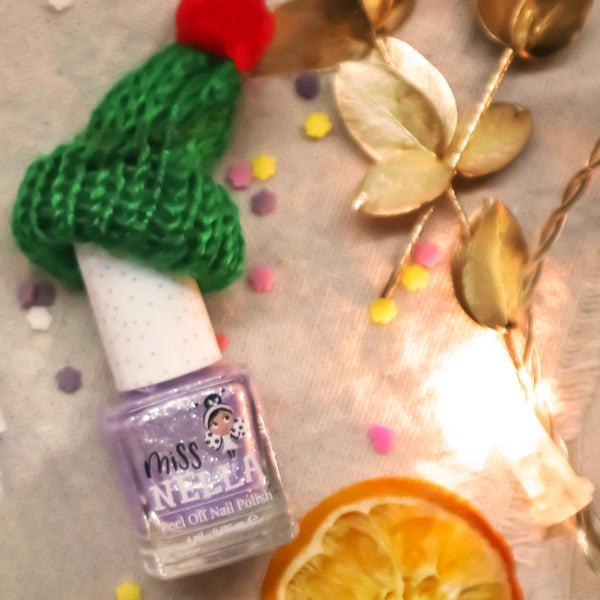 Miss Nella - Peel Off Nail Polish - Spakly Zebra - Sparkly Lilac