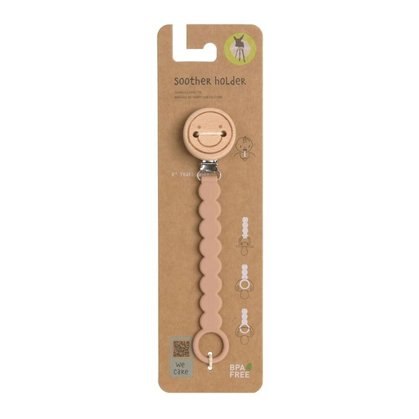 Lassig - Soother Holder Wood/Silicone Tiny Smile Maple