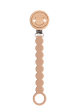 Lassig - Soother Holder Wood/Silicone Tiny Smile Maple