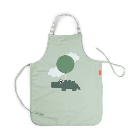 Done by Deer - Waterproof kids apron Happy clouds Green