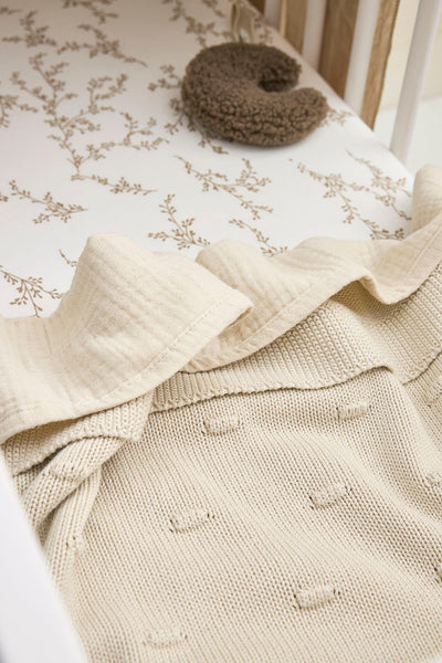 Meyco Baby - Knots crib bed blanket - Offwhite - 75x100cm