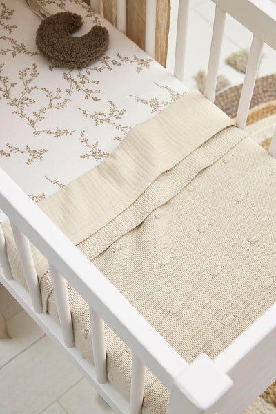 Meyco Baby - Knots crib bed blanket - Offwhite - 75x100cm