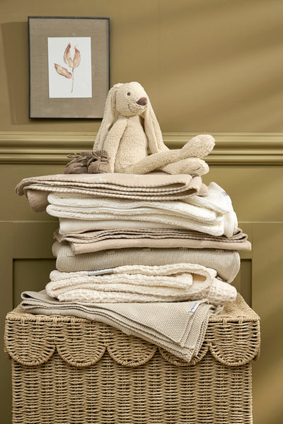 Meyco Baby - Knots crib bed blanket - Offwhite - 75x100cm