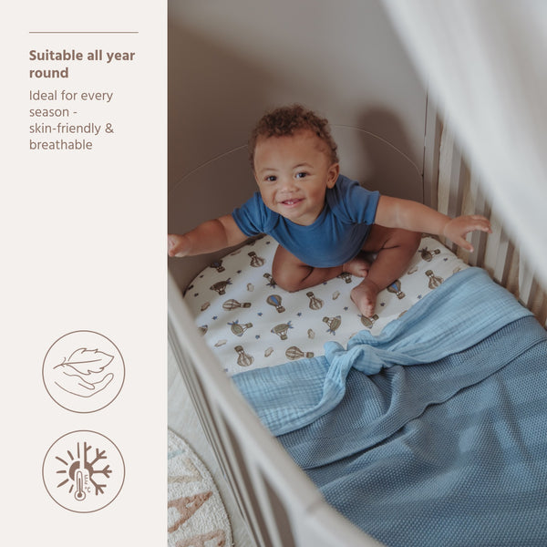 Meyco Baby - Blanket Mini Relief Jeans Blue
