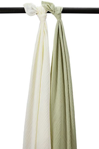 Meyco Baby - Swaddle - 2-pack - pre-washed muslin - Uni soft sand/taupe - 120x120cm