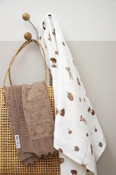 Meyco Baby - Swaddle - 2-pack - muslin - Branches Sand - 120x120cm