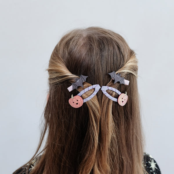 Mimi & Lula - Pumpkin & bat clip set