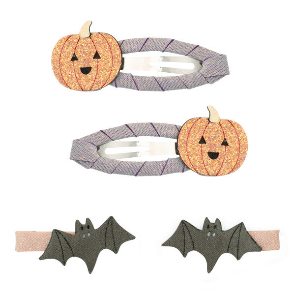 Mimi & Lula - Pumpkin & bat clip set
