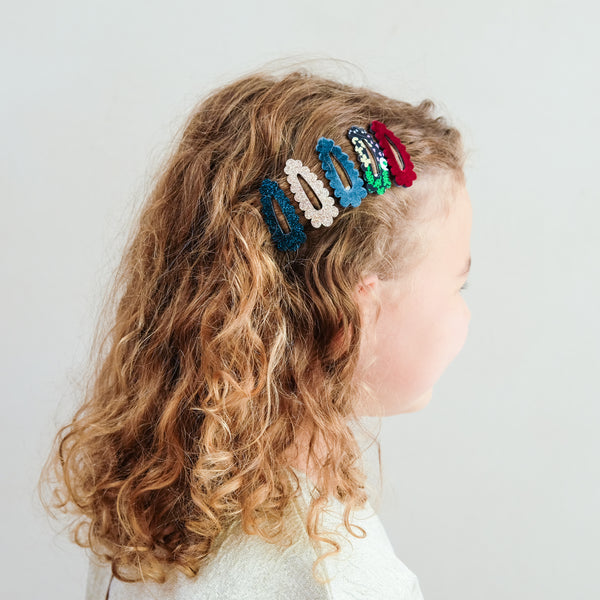 Mimi & Lula - Blackberry Scalloped Mini Hair Clips