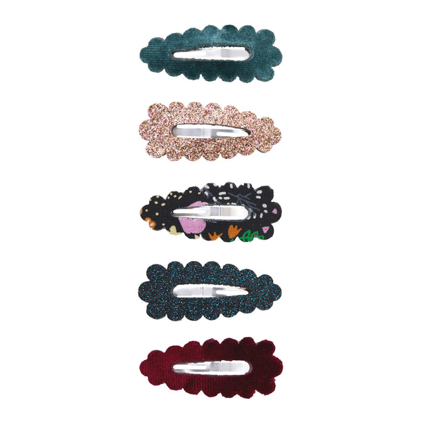 Mimi & Lula - Blackberry Scalloped Mini Hair Clips