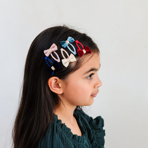 Mimi & Lula - Tinkerbell Velvet Bow Mini Hair Clips