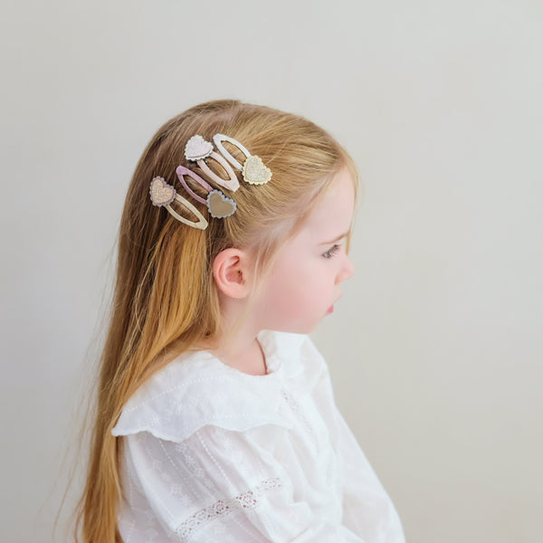 Mimi & Lula - Scalloped Heart Hair Clips