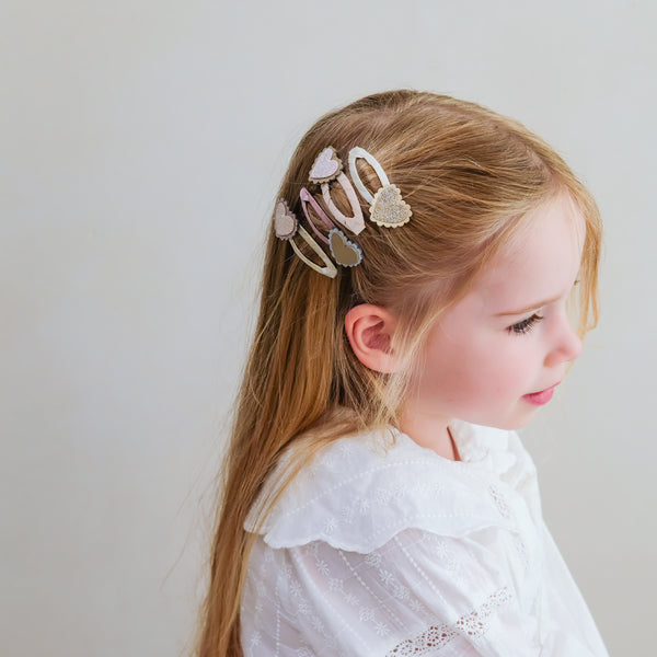 Mimi & Lula - Scalloped Heart Hair Clips