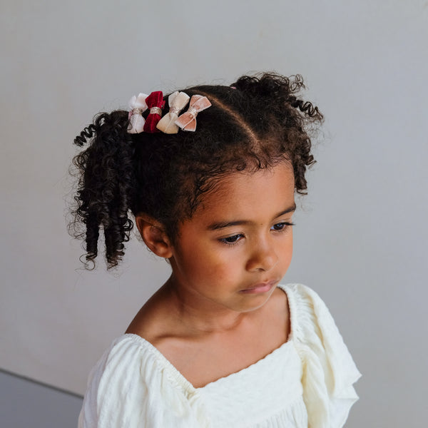 Mimi & Lula - Glitter Velvet Bow Salon Hair Clips