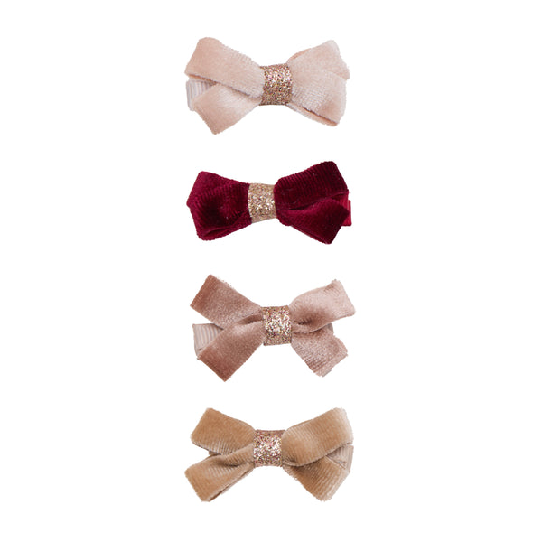 Mimi & Lula - Glitter Velvet Bow Salon Hair Clips
