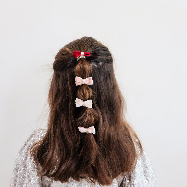 Mimi & Lula - Glitter Velvet Bow Hair Ties