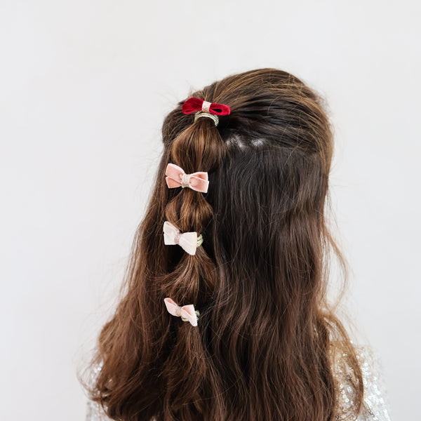 Mimi & Lula - Glitter Velvet Bow Hair Ties