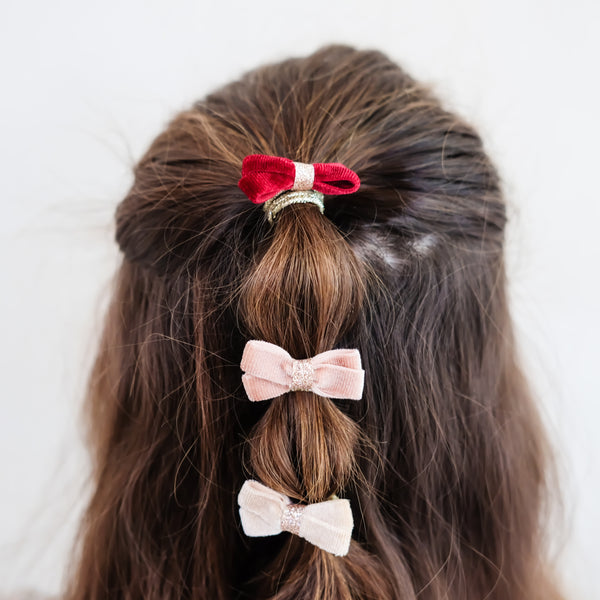 Mimi & Lula - Glitter Velvet Bow Hair Ties