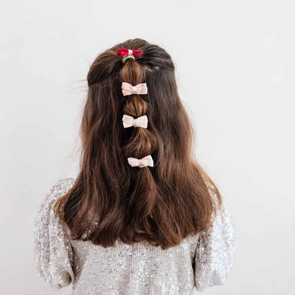 Mimi & Lula - Glitter Velvet Bow Hair Ties