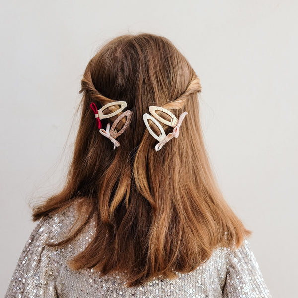 Mimi & Lula - Skinny Velvet Bow Hair Clips