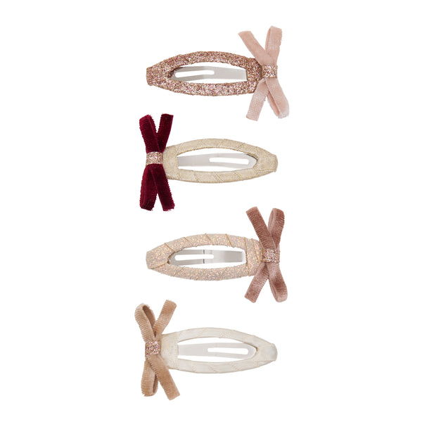 Mimi & Lula - Skinny Velvet Bow Hair Clips