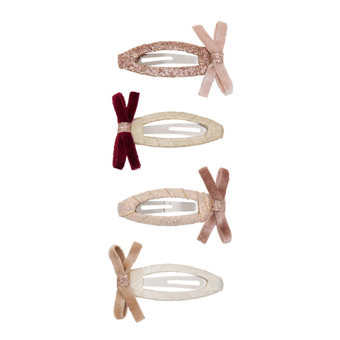 Mimi & Lula - Skinny Velvet Bow Hair Clips