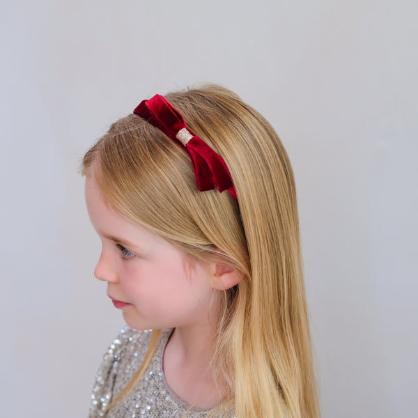 Mimi & Lula - Violet Bow Headband Burgundy