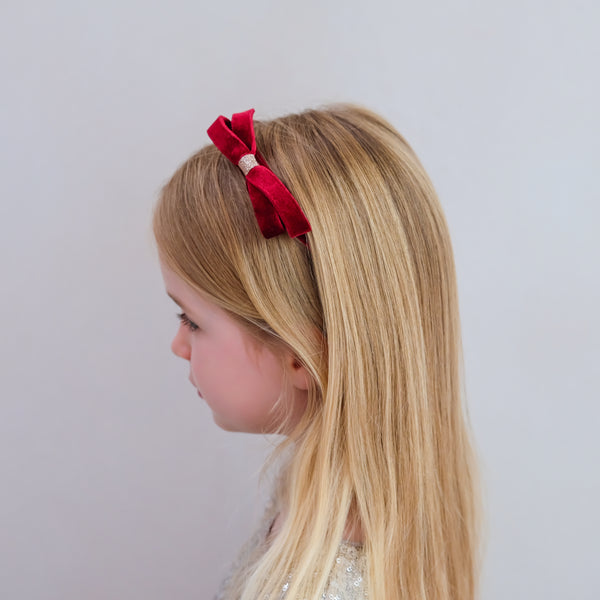 Mimi & Lula - Violet Bow Headband Burgundy