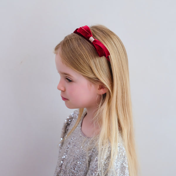Mimi & Lula - Violet Bow Headband Burgundy