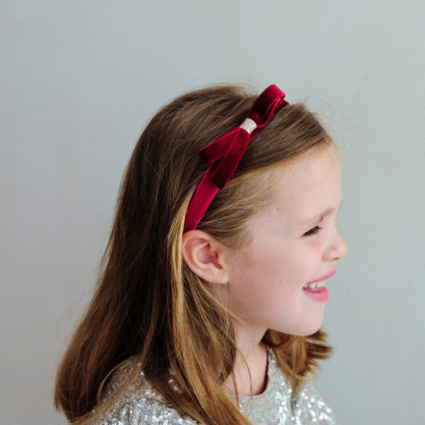 Mimi & Lula - Violet Bow Headband Burgundy