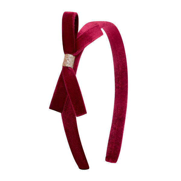 Mimi & Lula - Violet Bow Headband Burgundy