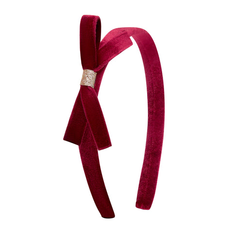 Mimi & Lula - Violet Bow Headband Burgundy