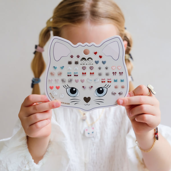 Mimi & Lula - Kittybow Stick On Earrings