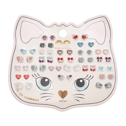 Mimi & Lula - Kittybow Stick On Earrings