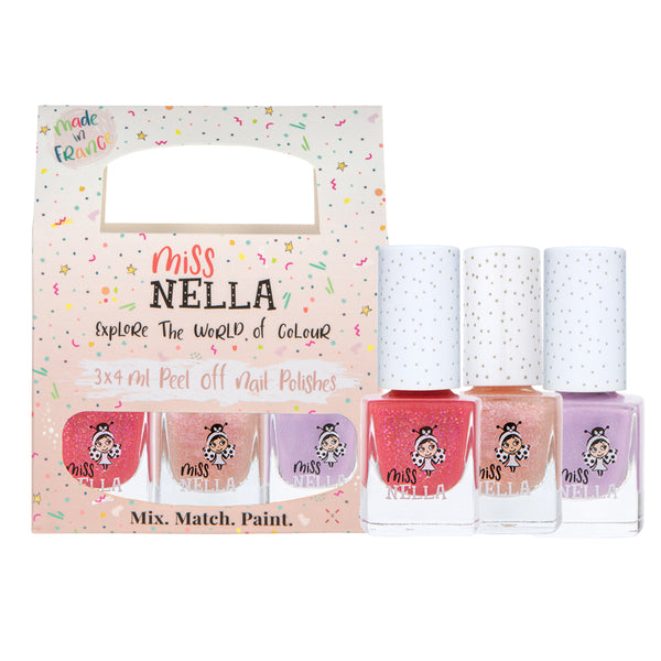 Miss Nella - 3-Pack Peel Off Nail Polish - Good Vibes - Summer