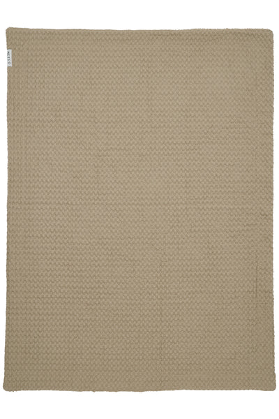 Meyco Baby - Waffle Teddy crib bed blanket - Taupe - 75x100cm