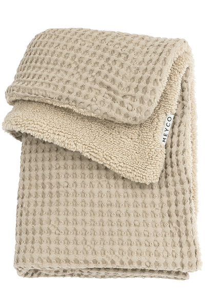Meyco Baby - Waffle Teddy crib bed blanket - Taupe - 75x100cm