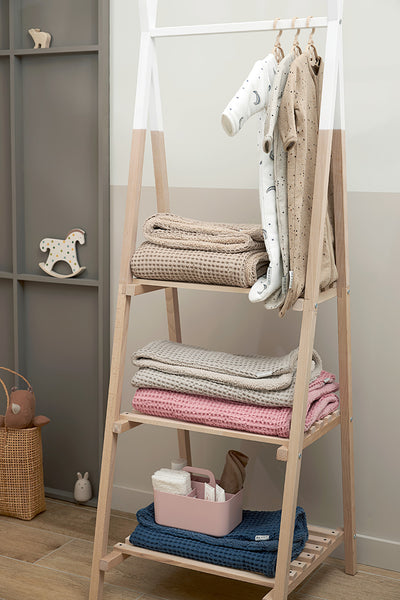 Meyco Baby - Waffle Teddy crib bed blanket - Taupe - 75x100cm