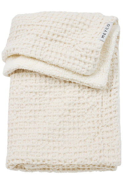 Meyco Baby - Waffle Teddy crib bed blanket - Taupe - 75x100cm