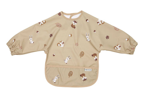 Meyco Baby - Bib with sleeves - Forest Animals Sand