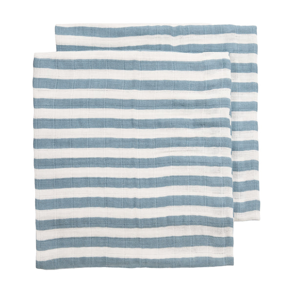 Meyco Baby - Squares 2-Pack Pre-washed Muslin Fat Stripe Taupe