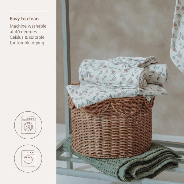 Meyco Baby - Squares 2-Pack Pre-washed Muslin Flower Multicolour