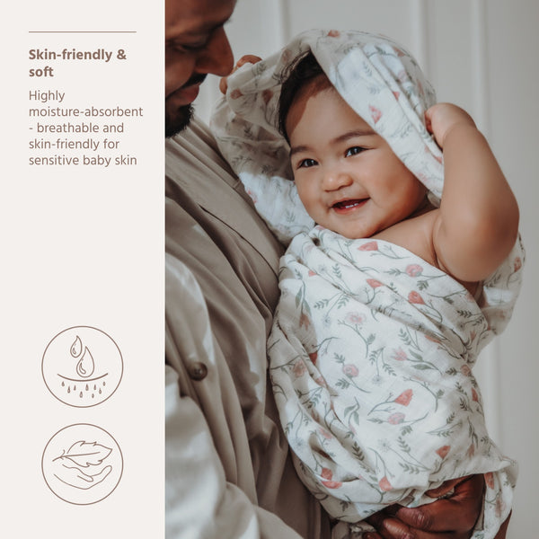 Meyco Baby - Swaddle 2-Pack Pre-washed Muslin Flower Multicolour