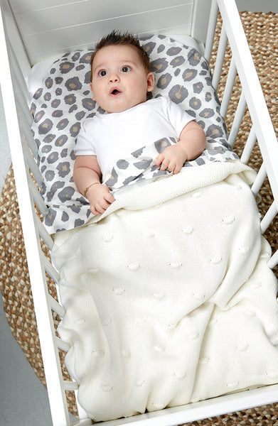 Meyco Baby - Knots crib bed blanket - Offwhite - 75x100cm