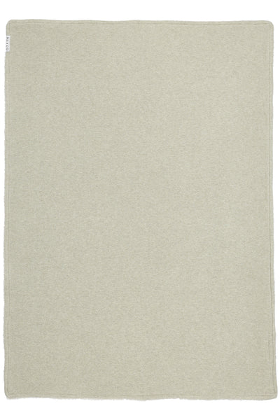 Meyco Baby - Knit Basic teddy crib bed blanket - Sand melange - 75x100cm