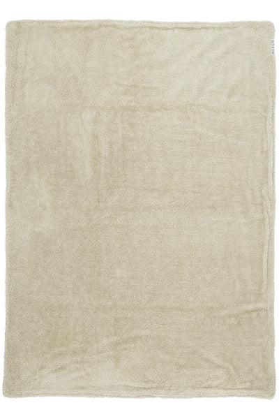 Meyco Baby - Knit Basic teddy crib bed blanket - Sand melange - 75x100cm