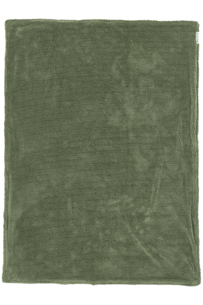 Meyco Baby - Mini Knots teddy crib bed blanket - Forest Green - 75x100cm