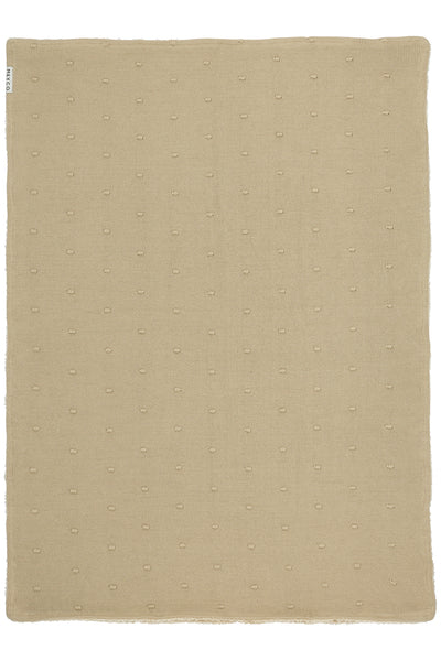 Meyco Baby - Mini Knots teddy crib bed blanket - Sand - 75x100cm