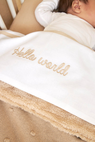 Meyco Baby - Mini Knots teddy crib bed blanket - Sand - 75x100cm
